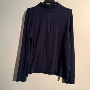 Faherty Brand Sweater Mens Medium Quarter Zip Blue Capsule Academia Preppy Basic